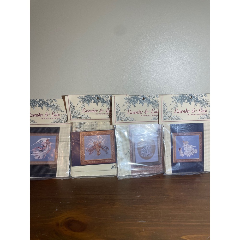 Lavender & Lace Cross Stitch Patterns Lot 4 Angel of Spring Mercy Heavenly Bride